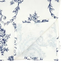 Saro Lifestyle Classic Toile Floral Linen Blend Tablecloth