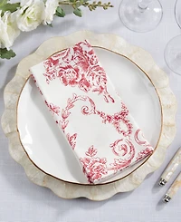 Saro Lifestyle Botanical Linen Blend Decorative Napkins, Set of 4