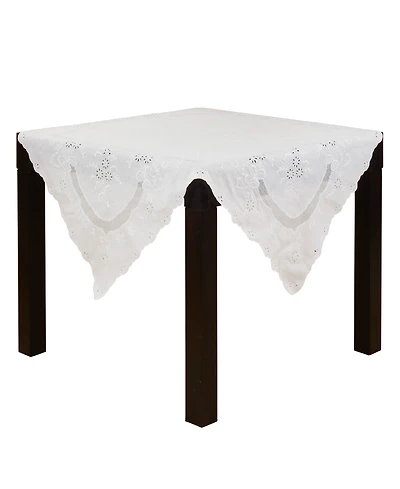 Saro Lifestyle Linen Cutwork Lace Tablecloth, 54" x 54"