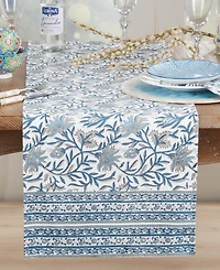 Saro Lifestyle Floral Cotton Table Runner, 16" x 72"