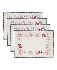 Saro Lifestyle Coastal Starfish and Shell Cotton Placemats, Set of 4