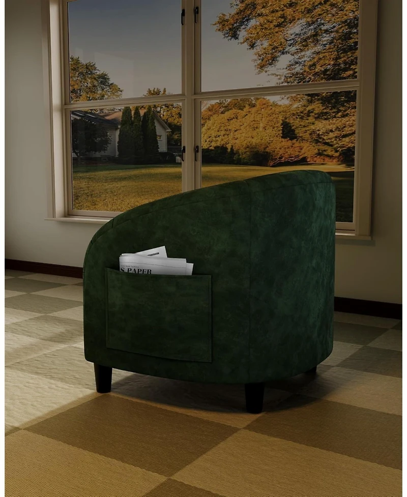 gaomon Accent Chair Velvet Club Barrel Chair with Armrests and Soft Padded Seat for Living Room Bedroom Study Waiting Room