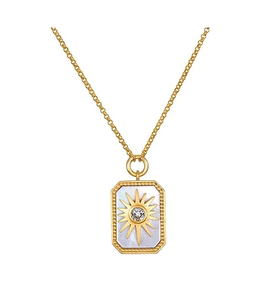 Satya Jewelry Returning Light Mother of Pearl Sun Necklace