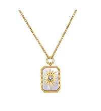 Satya Jewelry Returning Light Mother of Pearl Sun Necklace