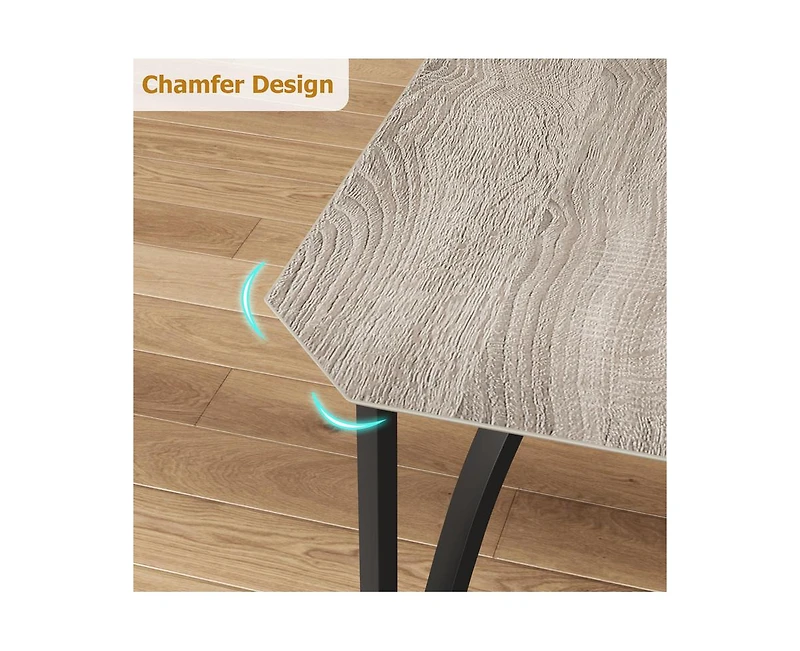 gaomon 5-Piece 4-Person Modern Dining Table Set with Pu Chairs