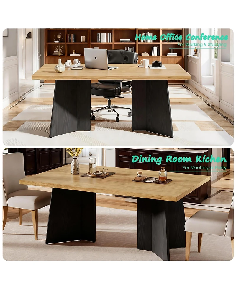 gaomon 4-6 Person 63" Farmhouse Rectangular Dining Table