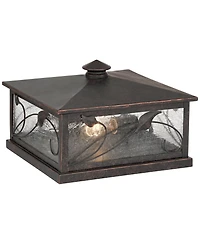 Franklin Iron Works French Garden Wide Seeded Glass Pier Mount Light