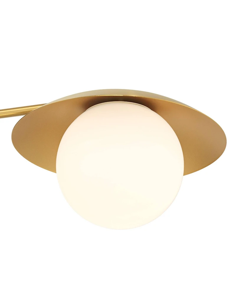 Possini Euro Design Casoria Wide Brass Gold Opal 3-Light Ceiling Light