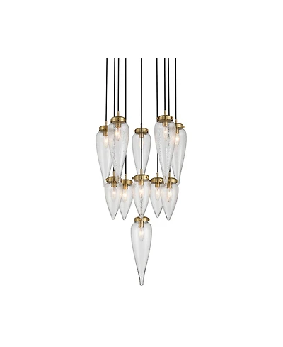 Possini Euro Design Possini Euro Odense 19 Soft Gold Cast Glass 11-Light Chandelier
