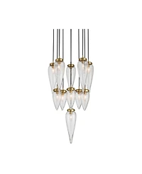 Possini Euro Design Possini Euro Odense 19 Soft Gold Cast Glass 11-Light Chandelier