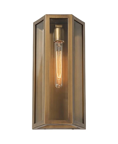 John Timberland Cecily High Aged Brass Indoor/Outdoor Wall Light
