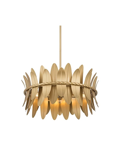 Possini Euro Design Saranda 21 Gold Banana Leaf 4-Light Pendant Light