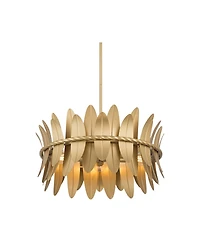 Possini Euro Design Saranda 21 Gold Banana Leaf 4-Light Pendant Light