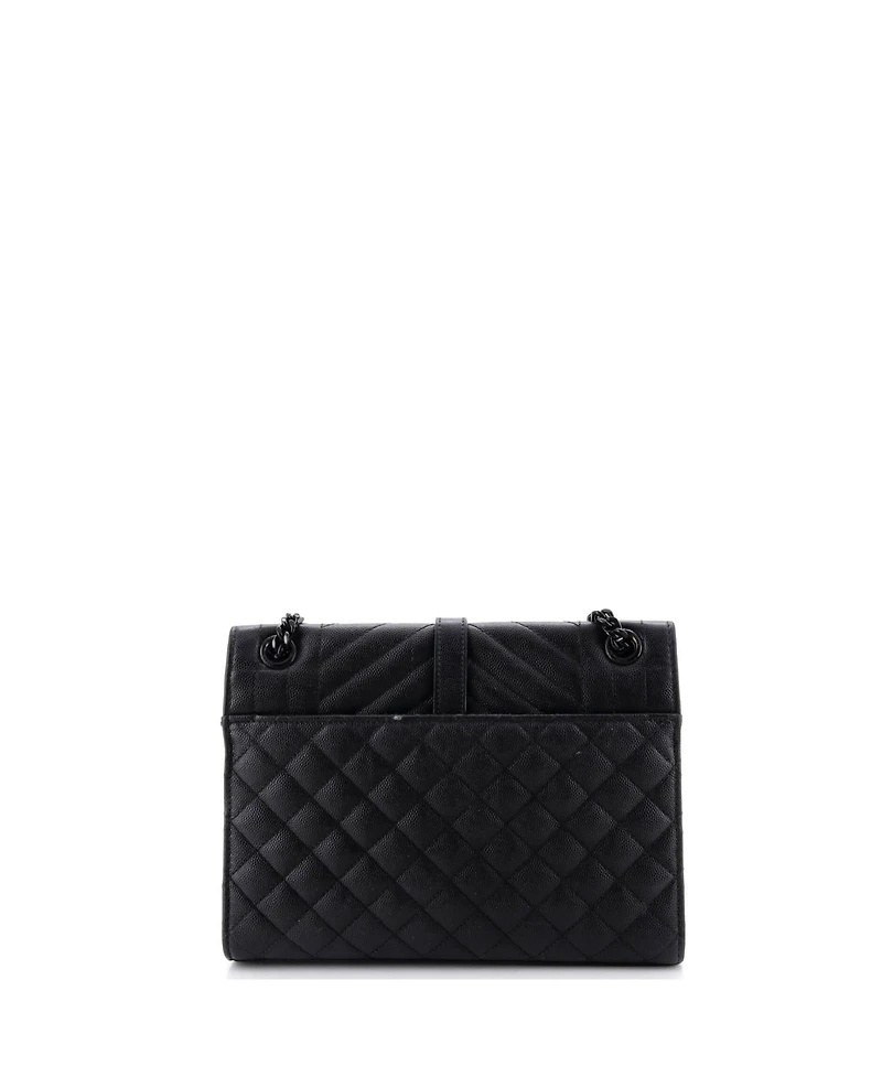 Pre-Owned Saint Laurent Medium Classic Monogram Envelope Satchel Mixed Matelasse Leather