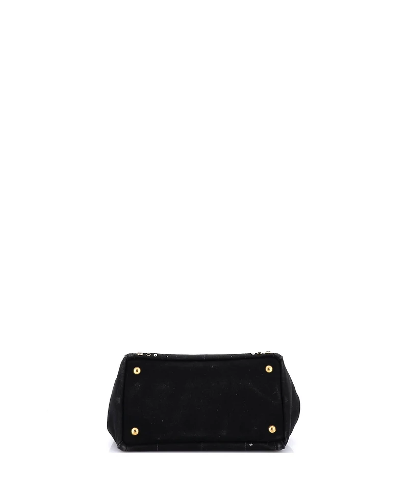 Pre-Owned Prada Mini Canapa Tote Rhinestone Embellished Canvas