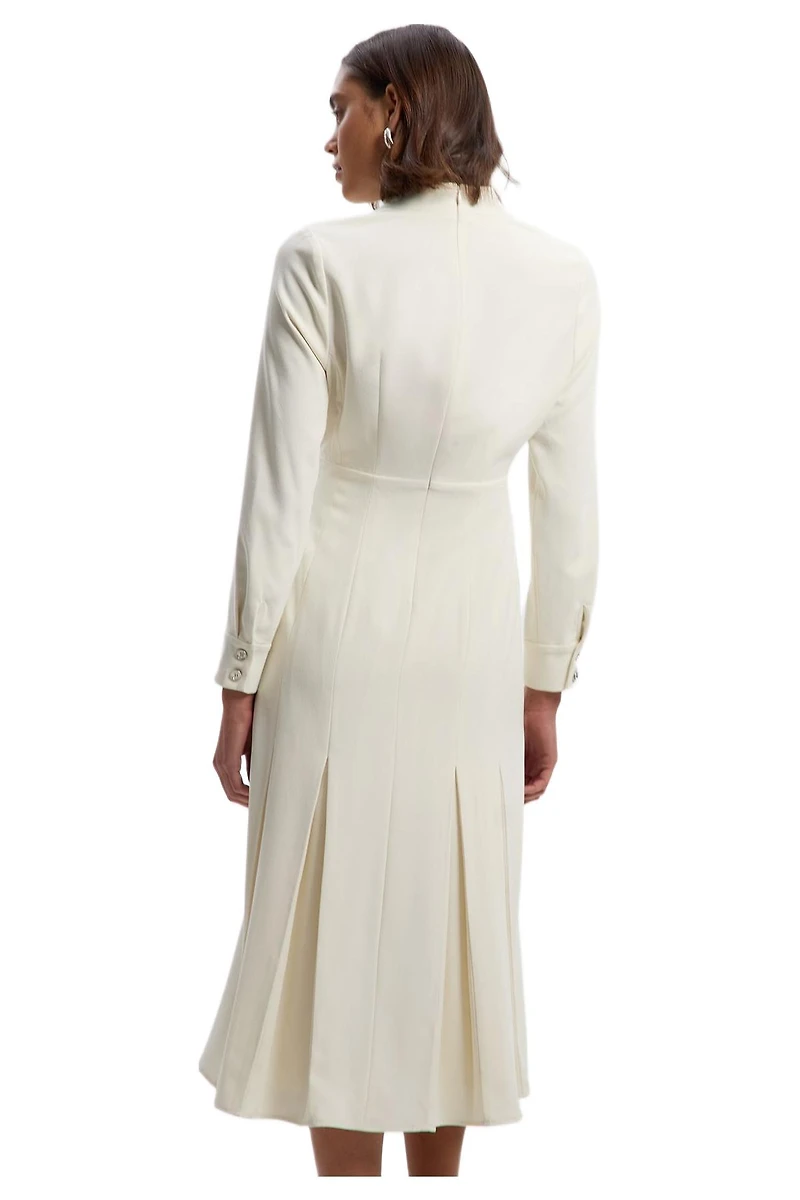 Karen Millen Women's Crepe Buckle Waist Midi Shirt Dress