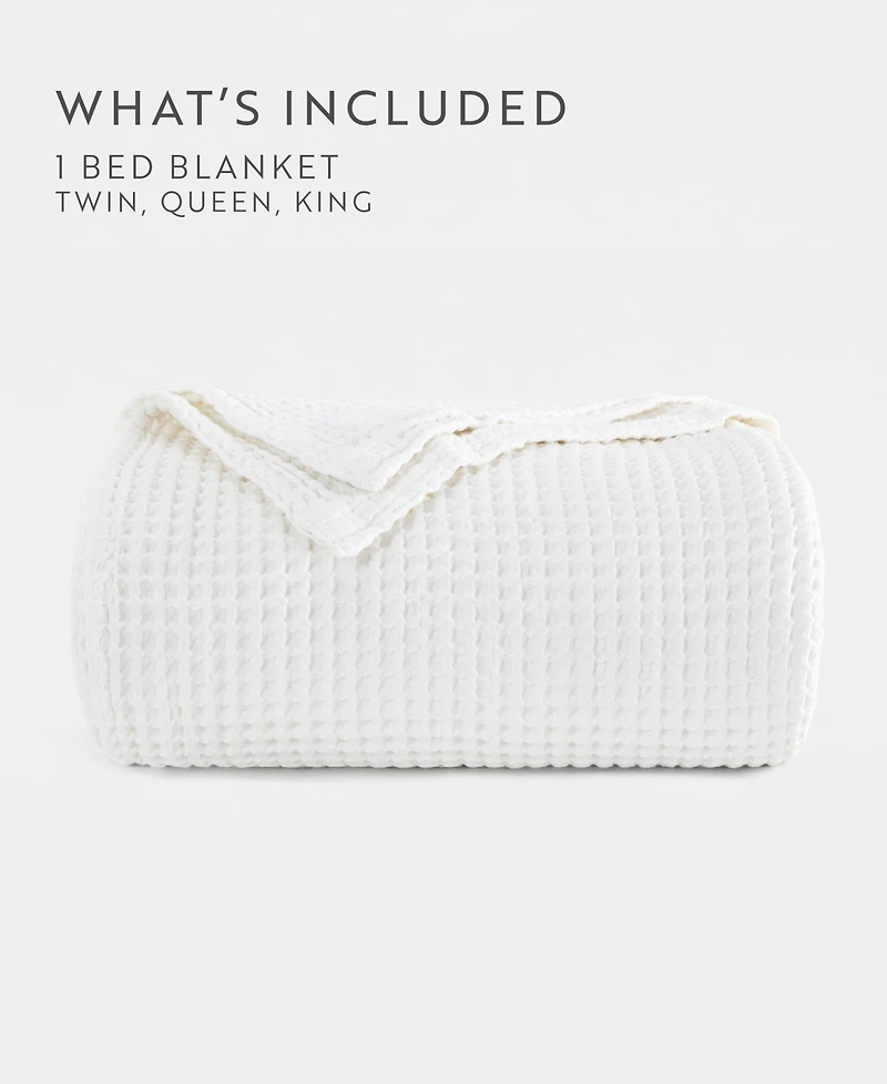 ienjoy Home Waffle Weave Cotton Blanket, King/California King