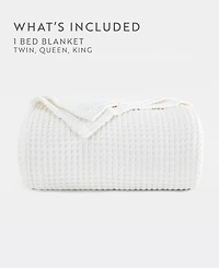 ienjoy Home Waffle Weave Cotton Blanket, King/California King