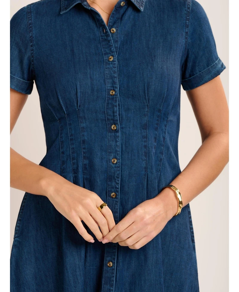 Brakeburn Women's Antonia Button Front Denim Dress