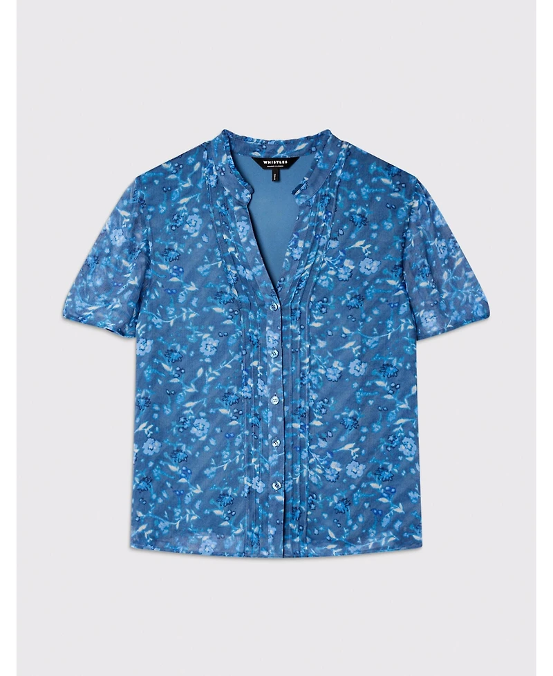 Whistles Women's Ditsy Floral V Neck-Blouse