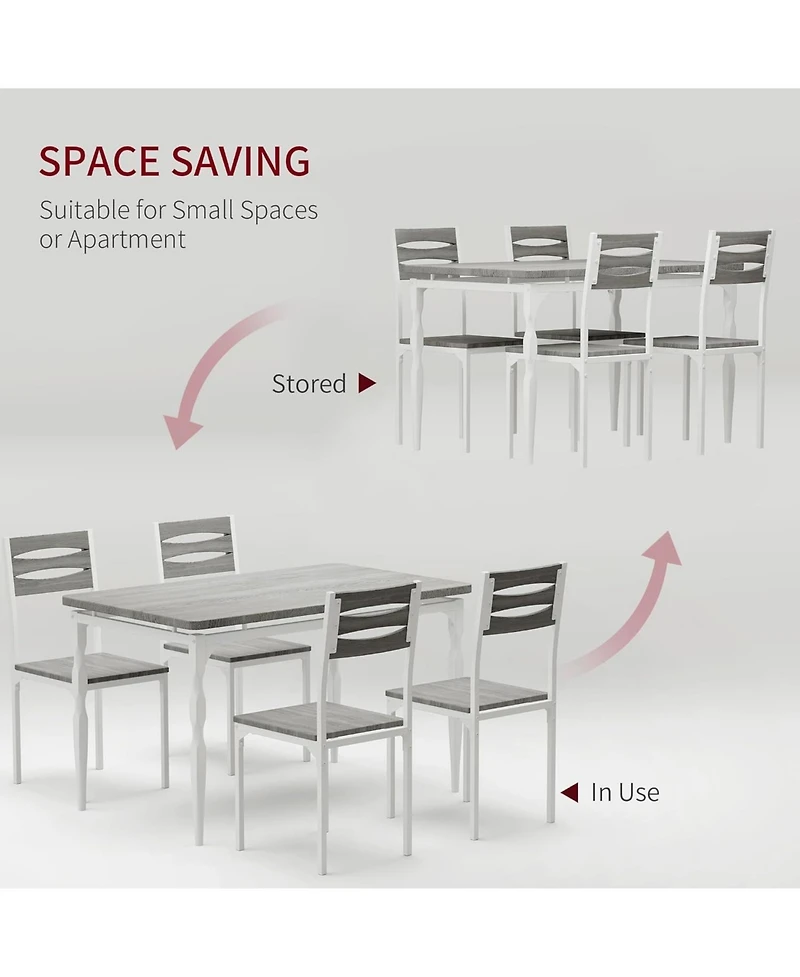 gaomon 5 Piece Dining Table Set, Industrial Style Dining Table and Chairs Set for 4, Kitchen Table Set for Dining Room