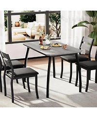 gaomon Dining Table Set for 4, Modern Kitchen Table Chairs Set of 4 with Chamfered Edges and Cushioned Seats