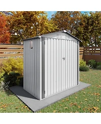 Mondawe 6 x 3.6 Ft Outdoor Metal Storage Shed with Window, Lockable Door, Compact Garden Tool Shed