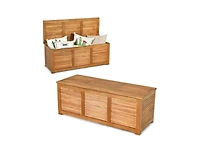 sumyeg 46 Gallon Acacia Wood Storage Bench Box for Patio Garden Deck