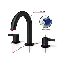 Busdays 8 Inch Widespread Lavatory Faucet 2 Handle 3 Hole 360 Degree Spout Vanity Pop Up Drain