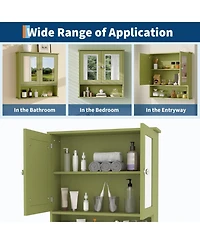 Homfan Space-Saving Wall Mounted Bathroom Medicine Cabinet - Adjustable Shelf, Over Toilet Storage, Organizer, Easy Install, Durable