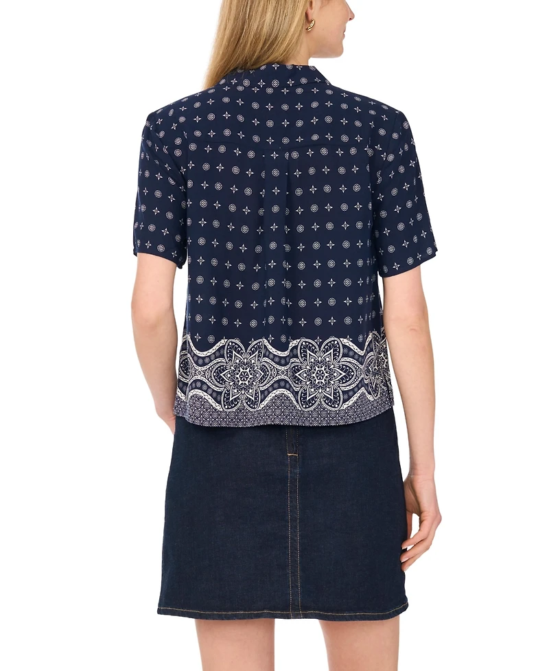Vince Camuto Women's Collared Neck Short-Sleeve Blouse