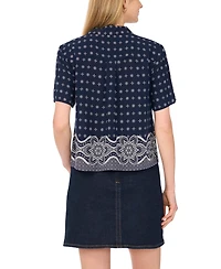 Vince Camuto Women's Collared Neck Short-Sleeve Blouse