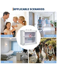 homfan Lockable Medicine Cabinet with Clear Door and Handle, Wall Mount or Carry Storage Box for Bathroom and Home Use