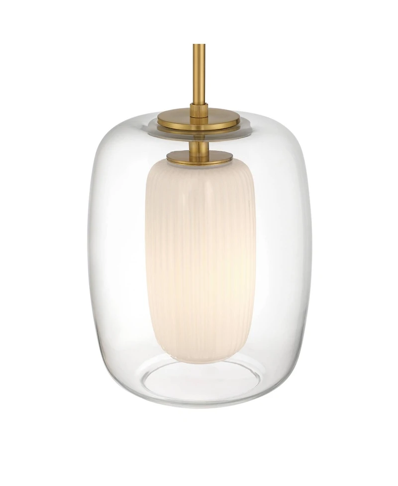 Possini Euro Design Forli Soft Gold and Glass Mini Pendant Light