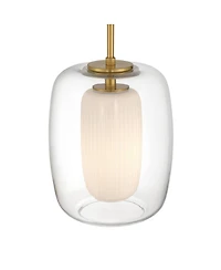 Possini Euro Design Forli Soft Gold and Glass Mini Pendant Light