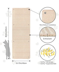 Aronkl Extra Large Thickened Cat Wall Climbing Carpet Scratch Pad with Fixed Nails Furniture Protector