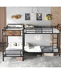 Streamdale Furniture Heavy Duty Quad Bunk Bed, Divisible into 3 Twin Beds