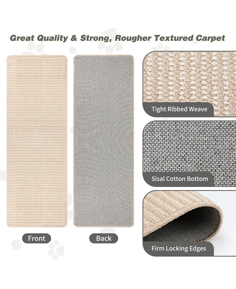Aronkl Extra Large Thickened Cat Wall Climbing Carpet Scratch Pad with Fixed Nails Furniture Protector