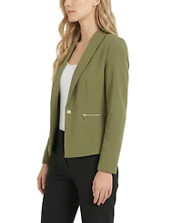 Ny Collection Petite Cropped Long Sleeve Crepe Jacket