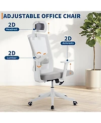 gaomon Ergonomic Desk Chair Reclining,High Back Mesh Office Chair,Full Ergonomic Support,Space-Saving Flip-Up Arms,Adjustable Headrest