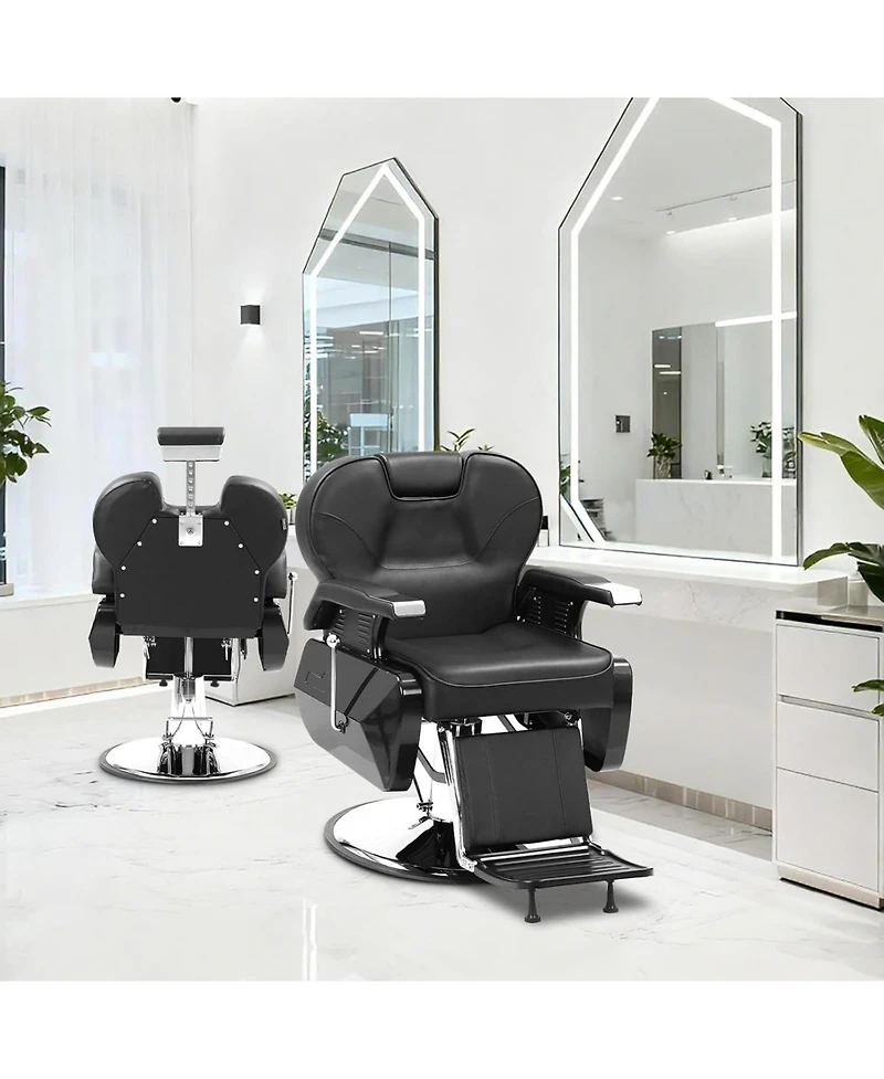 gaomon Professional Barber Chair Hydraulic 360 Swivel Salon Chair with Adjustable Headrest, Reclining Styling Chair for Hairdresser Beauty Salon Spa