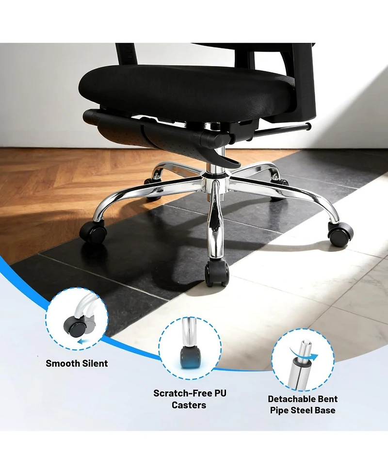 gaomon Ergonomic Mesh Office Chair,Adjustable Lumbar High Back Desk Chair 300lbs,4D Flip-Up Arms,3-Level Tilt Backrest,3D Headrest,Pu Wheels