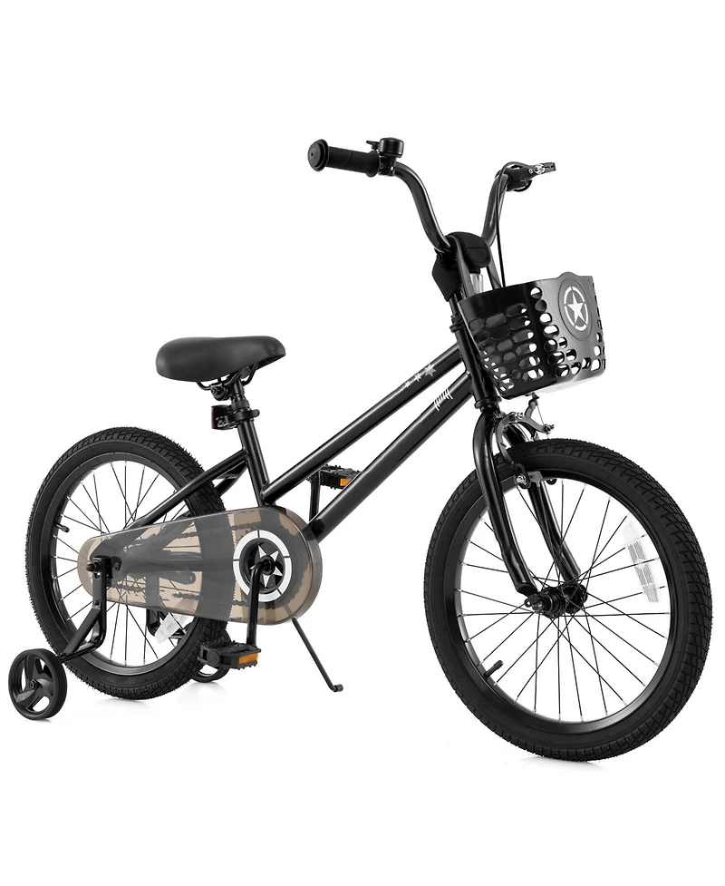 Slickblue Children's Bike with Training Wheels and Basket