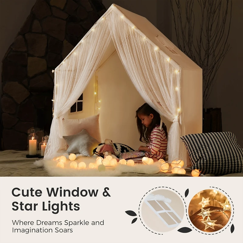 Tiny Land Large Space Playhouse with Star Lights