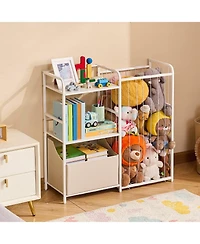Gouun Kids Bookshelf and Toy Storage Organizer with Fabric Chest