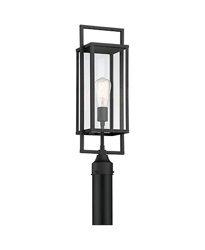 Possini Euro Design Jericho Modern Outdoor Post Light Textured Clear Glass Panel for Exterior Barn Deck House Porch Yard Patio Home Outside