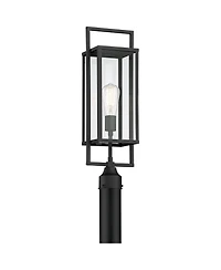 Possini Euro Design Jericho Modern Outdoor Post Light Textured Clear Glass Panel for Exterior Barn Deck House Porch Yard Patio Home Outside
