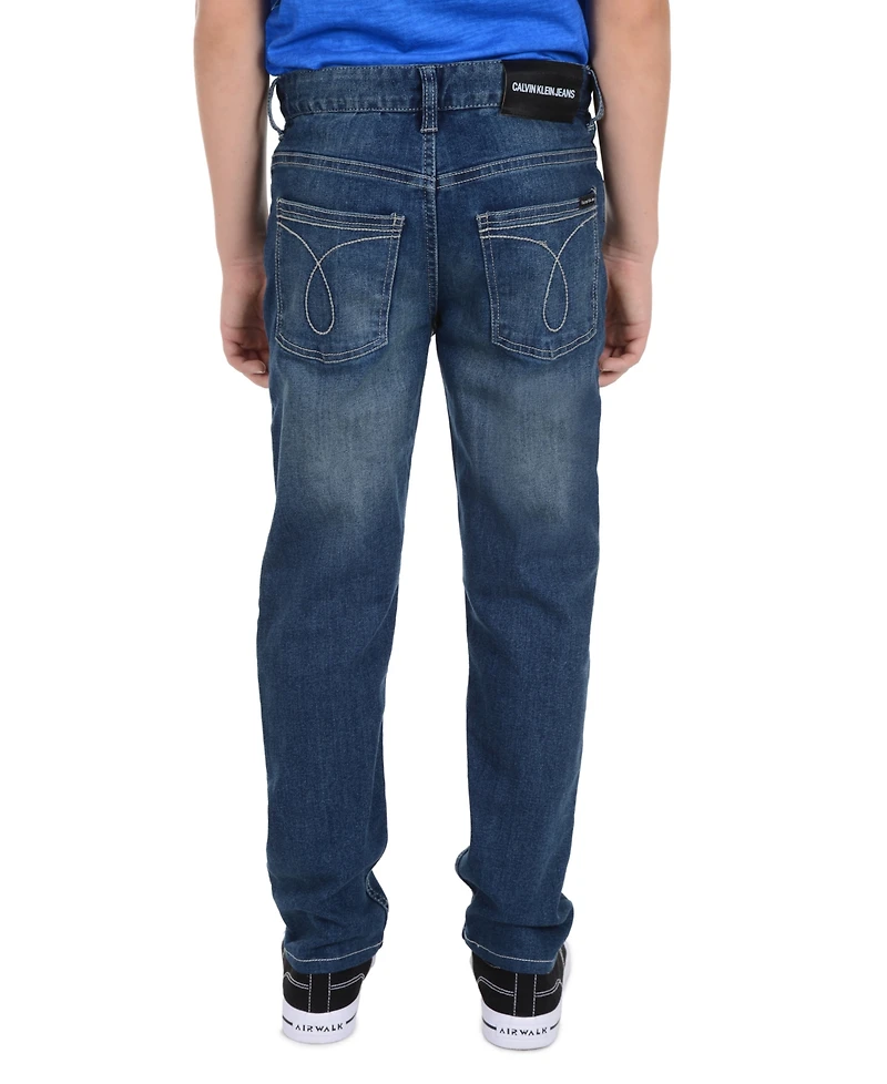 Calvin Klein Big Boys Slim-Fit Denim five-pocket Jeans