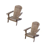 Jiallo Grand Collection Folding Large Adirondack Chair Pine Wood