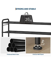 Homfan Metal Shoe Rack with Adjustable Flat or Tilt Shelves, Space Saving Shoe Storage Organizer for Entryway